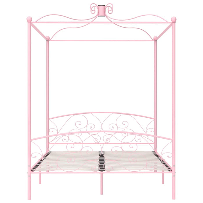 Himmelbett-Gestell Rosa Metall 160 x 200 cm