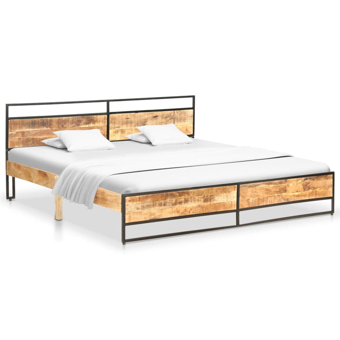 Massivholzbett Raues Mangoholz 200x200 cm