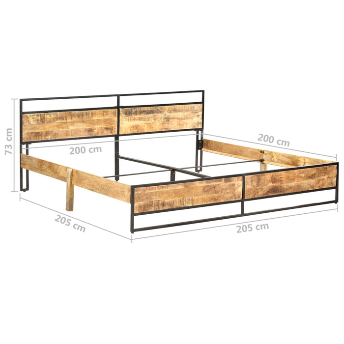 Massivholzbett Raues Mangoholz 200x200 cm