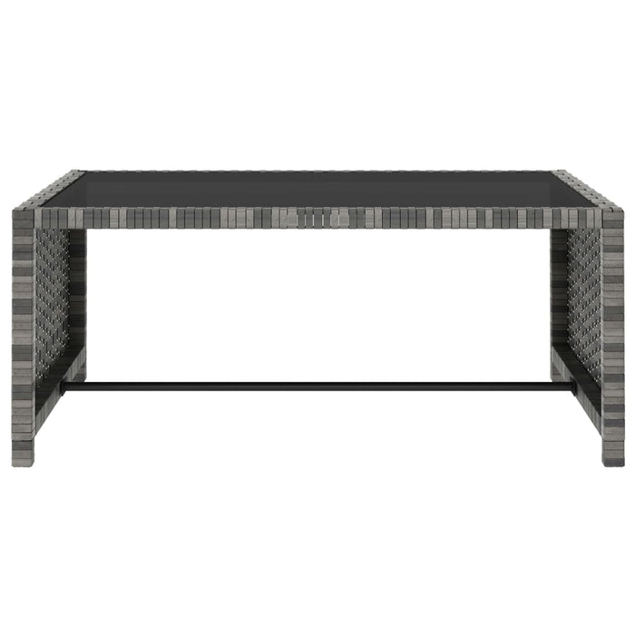 Sonnenliegen 2 Stk. mit Tisch Poly Rattan Grau