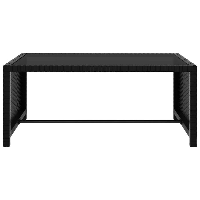 Sonnenliegen 2 Stk. mit Tisch Poly Rattan Schwarz