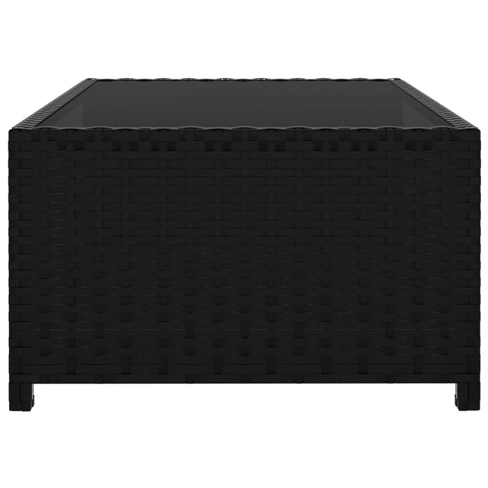 Sonnenliegen 2 Stk. mit Tisch Poly Rattan Schwarz