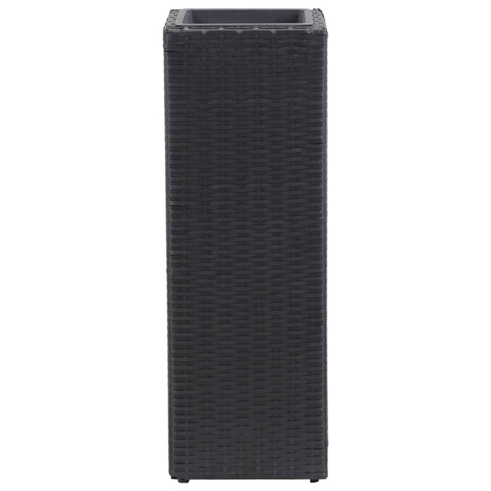Garten-Hochbeete 3-tlg. Poly Rattan Schwarz