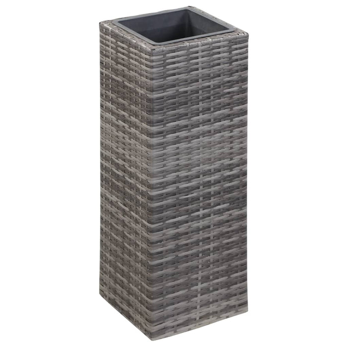 Garten-Hochbeete 3-tlg. Poly Rattan Grau
