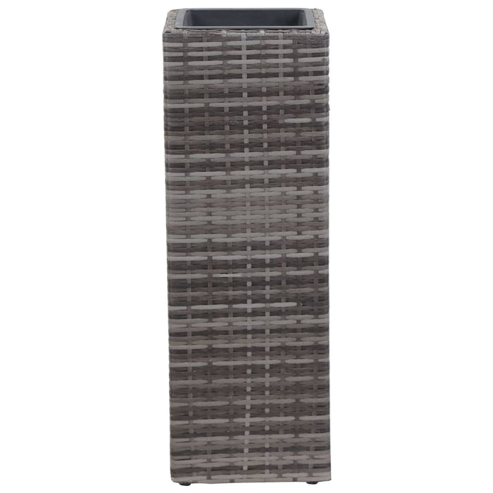 Garten-Hochbeete 3-tlg. Poly Rattan Grau