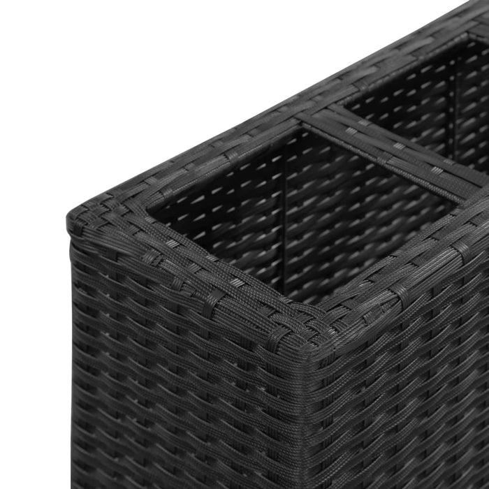 Garten-Hochbeet mit 4 Töpfen 80x22x79 cm Poly Rattan Schwarz