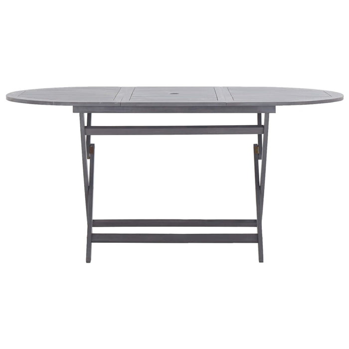 9-tlg. Garten-Essgruppe Massivholz Akazie Grau