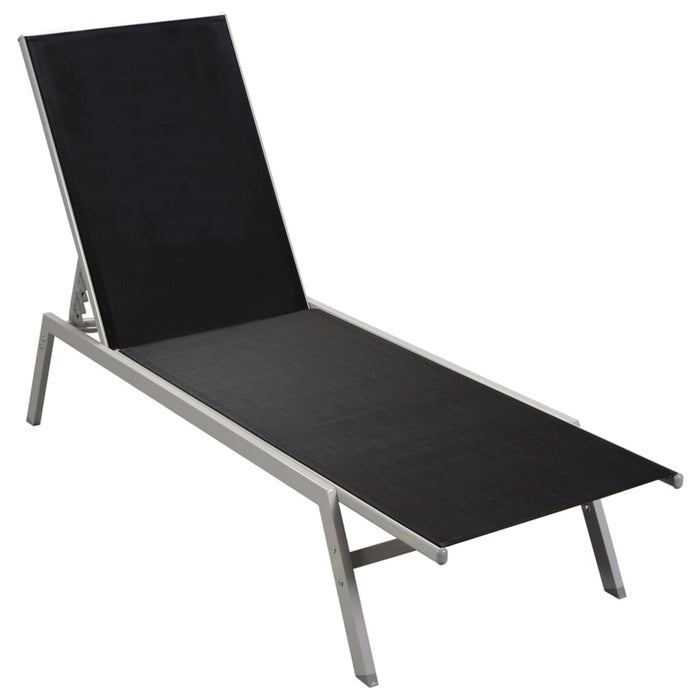 Sun lounger steel and textilene black