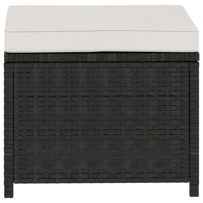 5-tlg. Garten-Lounge-Set mit Auflagen Poly Rattan Schwarz