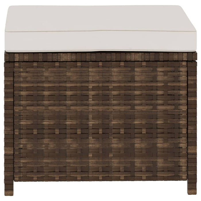 5-tlg. Garten-Lounge-Set mit Auflagen Poly Rattan Braun