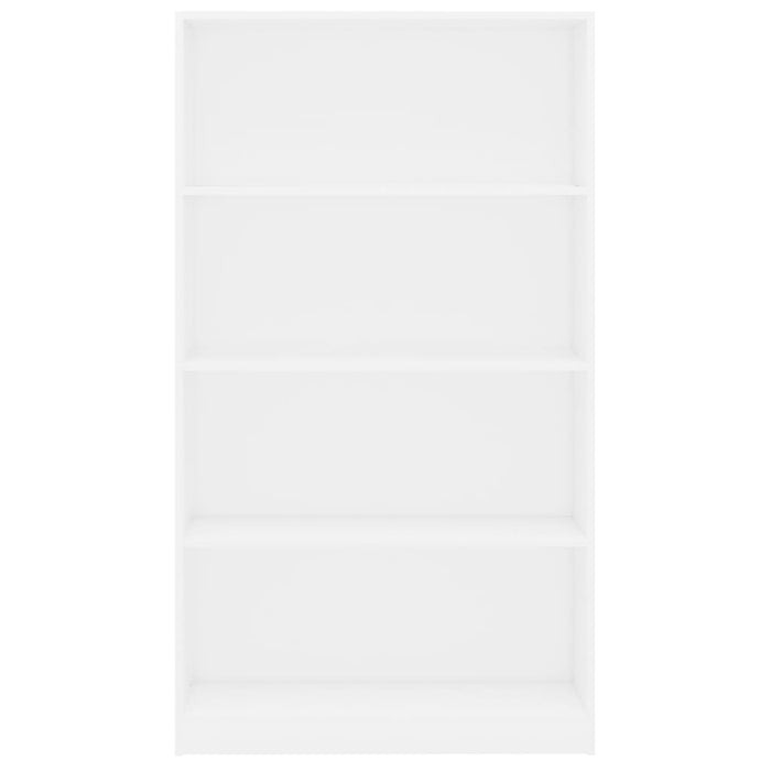 Bücherregal 4 Fächer Weiß 80x24x142 cm Holzwerkstoff