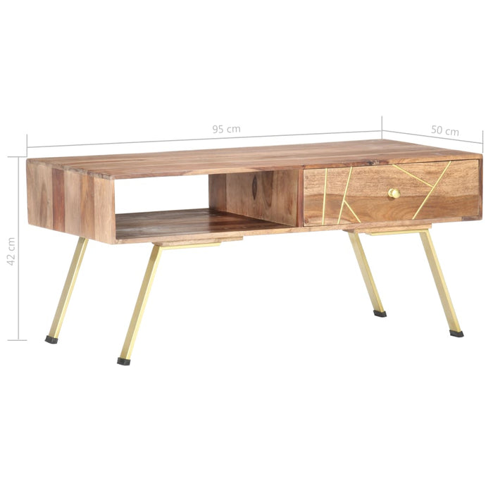 Couchtisch 95x50x42 cm Massivholz Palisander