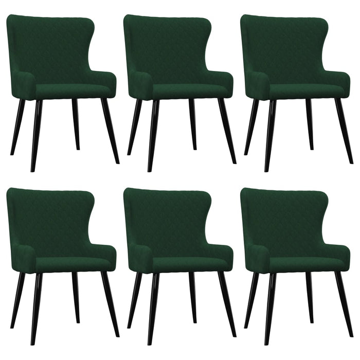 Dining room chairs 6 pcs. Green velvet