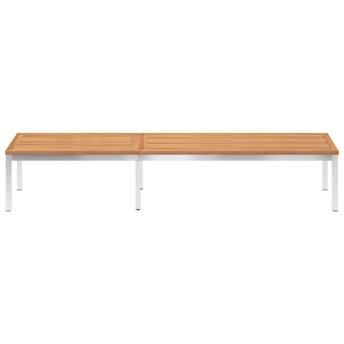 Sonnenliege Massivholz Teak und Edelstahl