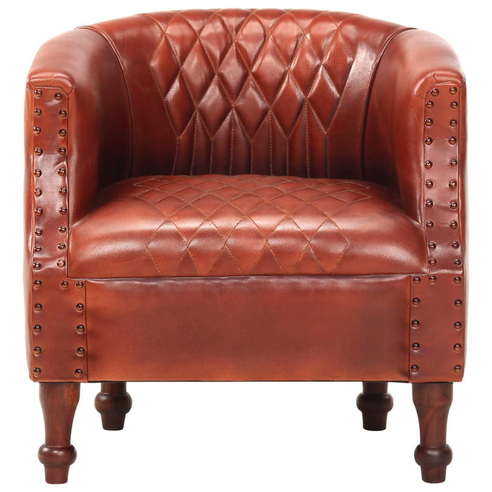 Sessel Braun 62 x 58 x 65 cm Echtleder