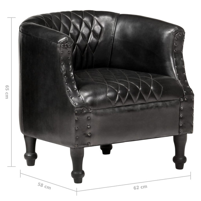Sessel Schwarz 62 x 58 x 65 cm Echtleder
