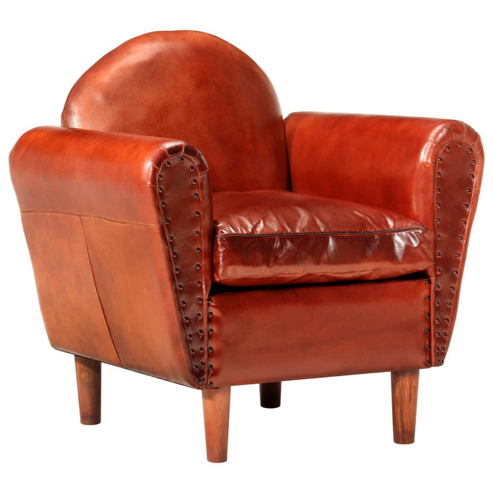Sessel Braun 77 x 65 x 79 cm Echtleder