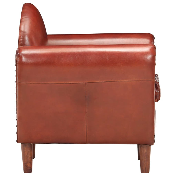 Sessel Braun 77 x 65 x 79 cm Echtleder