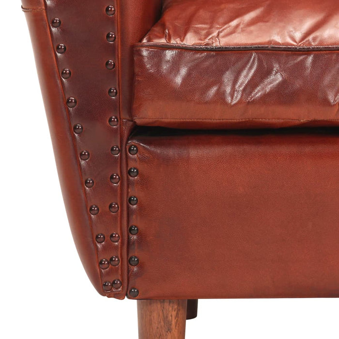 Sessel Braun 77 x 65 x 79 cm Echtleder
