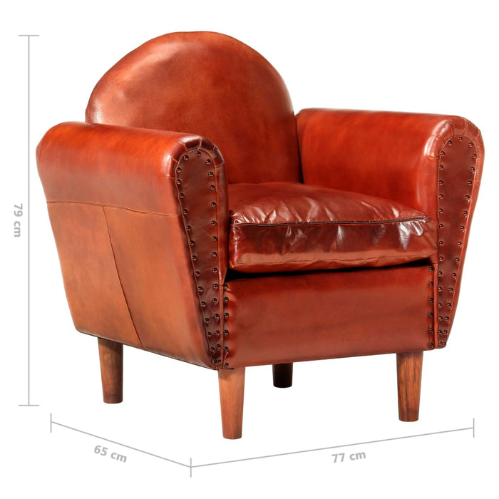 Sessel Braun 77 x 65 x 79 cm Echtleder