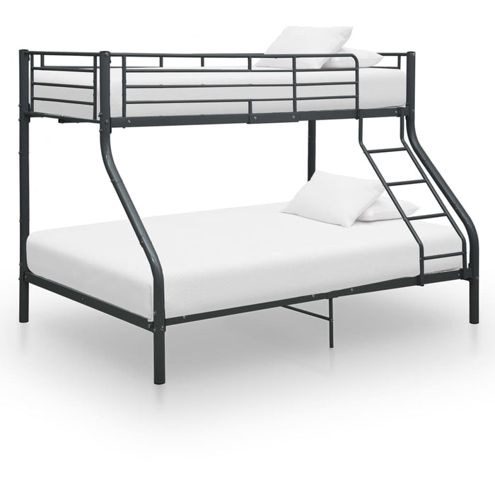 Etagenbettgestell Schwarz Metall 140x200 cm/90x200 cm