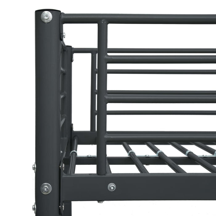 Etagenbettgestell Schwarz Metall 140x200 cm/90x200 cm