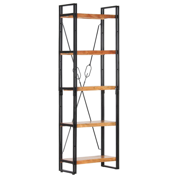 Bookcase 5 compartments 60x30x180 cm solid acacia wood