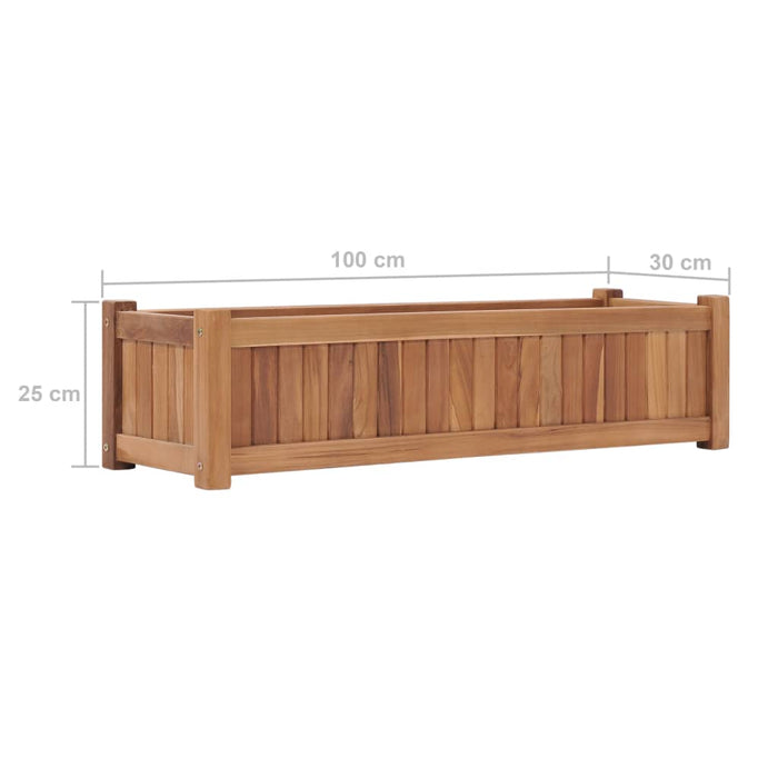 Raised bed 100x30x25 cm solid teak wood