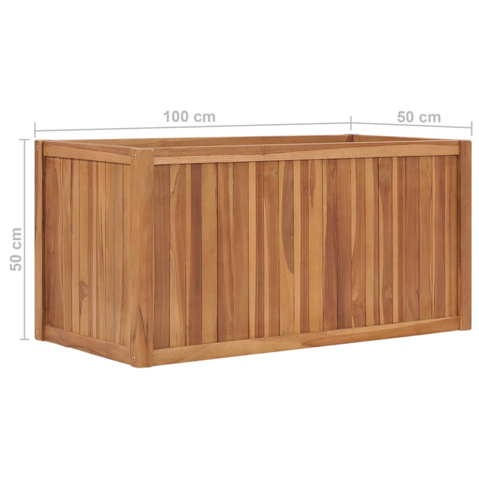 Raised bed 100x50x50 cm solid teak wood
