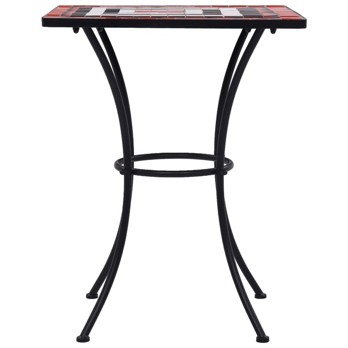 3-tlg. Bistro-Set Mosaik Keramik Terrakotta und Weiß