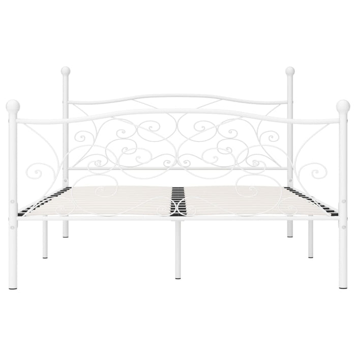 Bettgestell mit Lattenrost Weiß Metall 160 × 200 cm