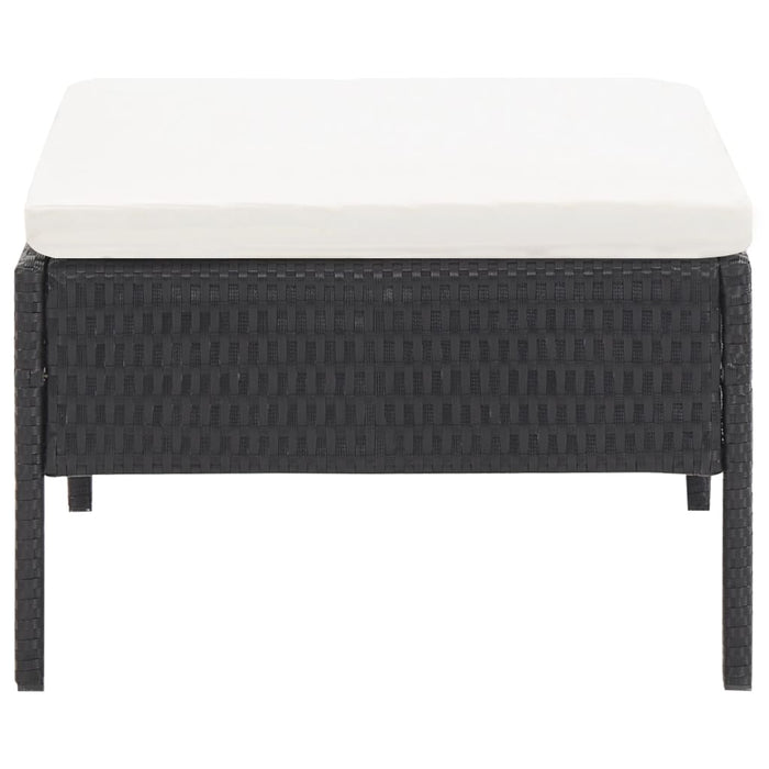 6-tlg. Garten-Lounge-Set mit Auflagen Poly Rattan Schwarz