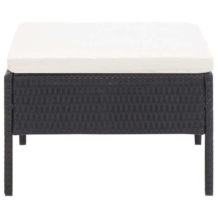 5-tlg. Garten-Sofagarnitur mit Auflagen Poly Rattan Schwarz