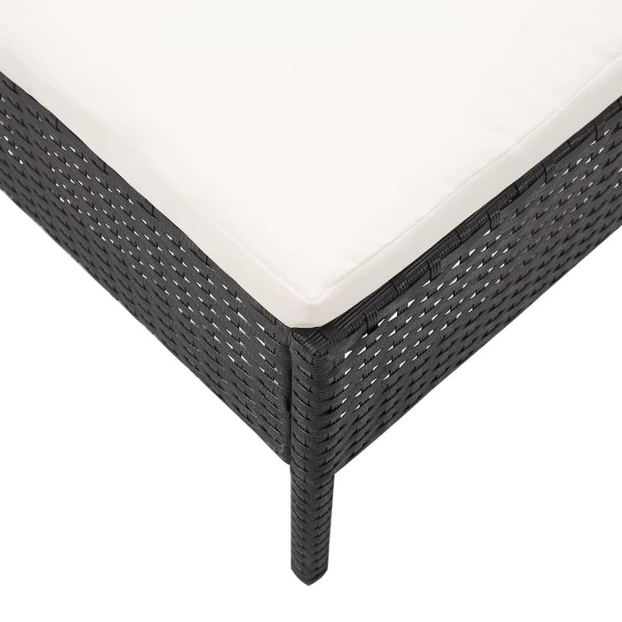 5-tlg. Garten-Sofagarnitur mit Auflagen Poly Rattan Schwarz