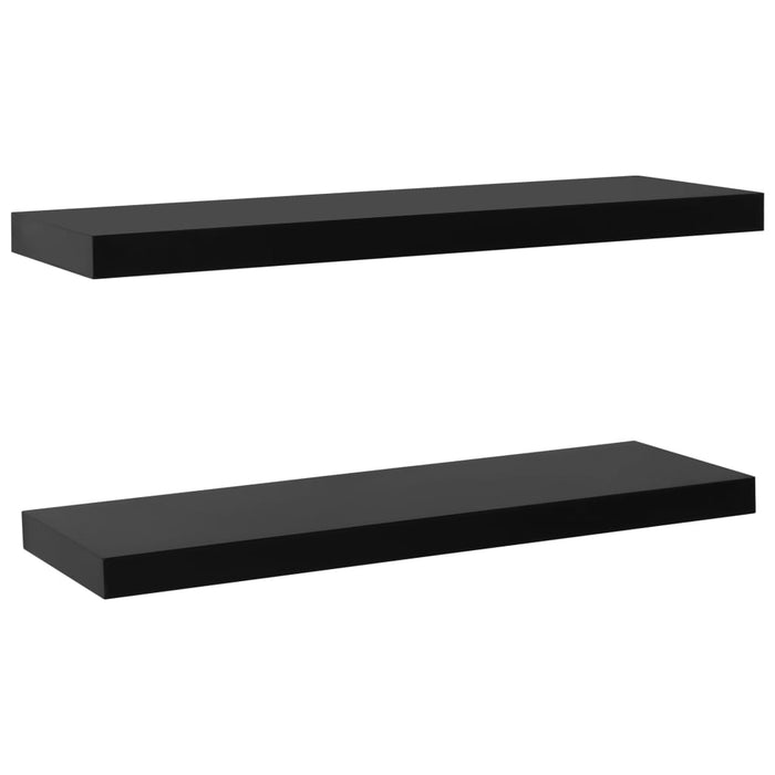 Floating shelves 2 pcs. Black 100 x 20 x 3.8 cm