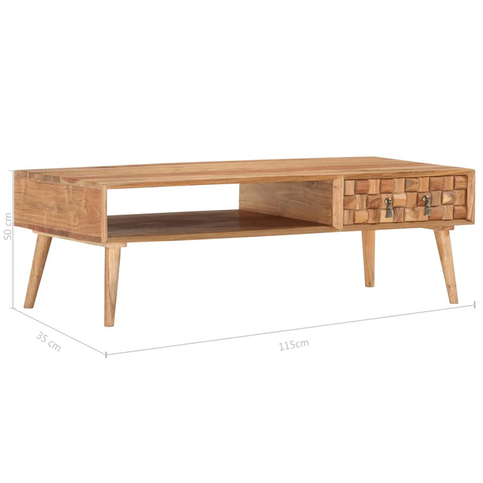 Couchtisch 110 x 50 x 35 cm Massivholz Akazie