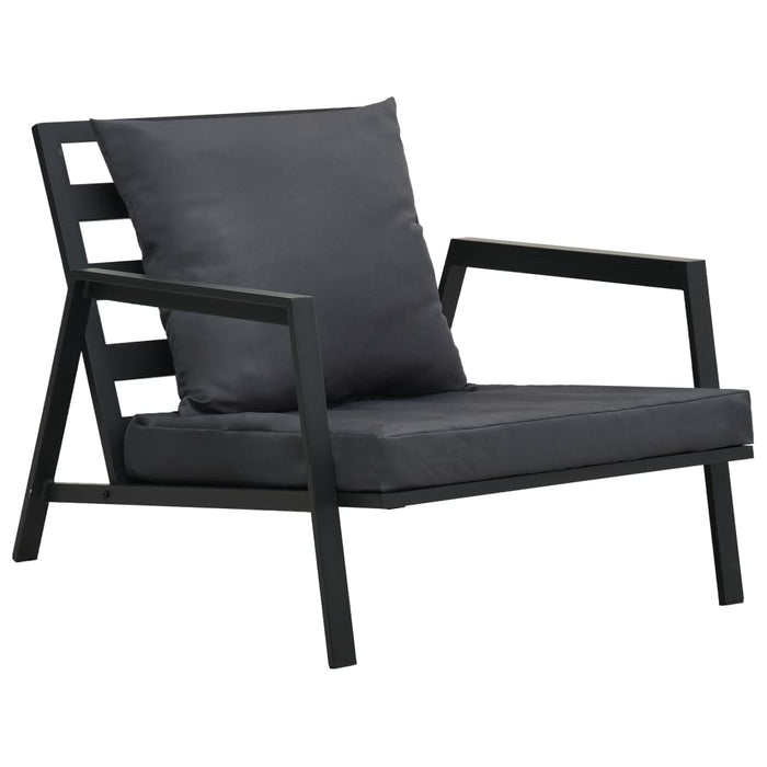 5-tlg. Garten-Lounge-Set mit Auflagen Aluminium Dunkelgrau