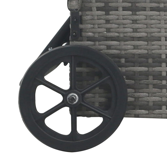 Sun lounger with wheels poly rattan anthracite