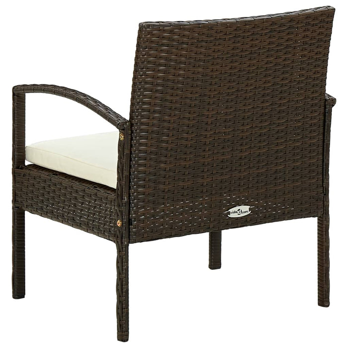Garden chair with cushion poly rattan brown