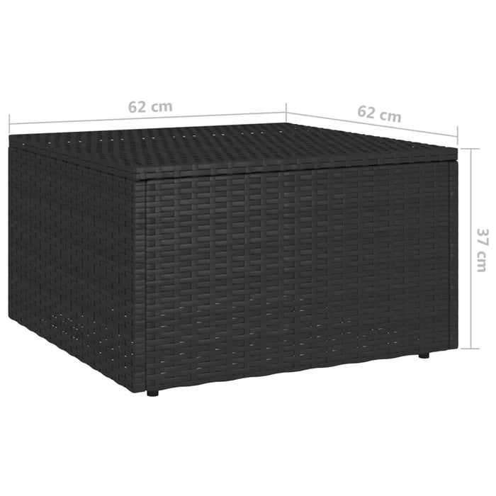 4-tlg. Garten-Lounge-Set mit Kissen Poly Rattan Schwarz