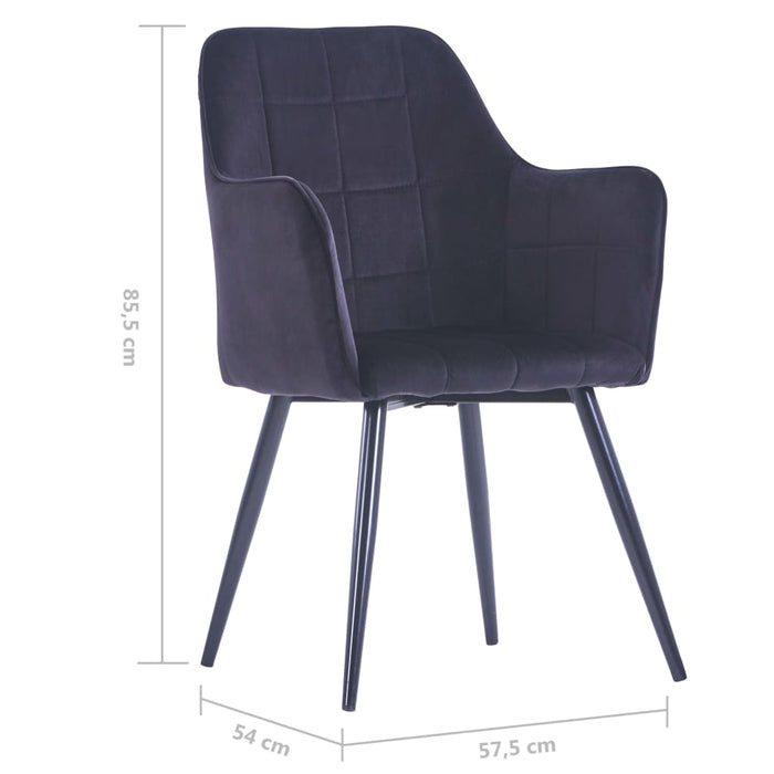 Esszimmerstühle 2 Stk. Schwarz Samt