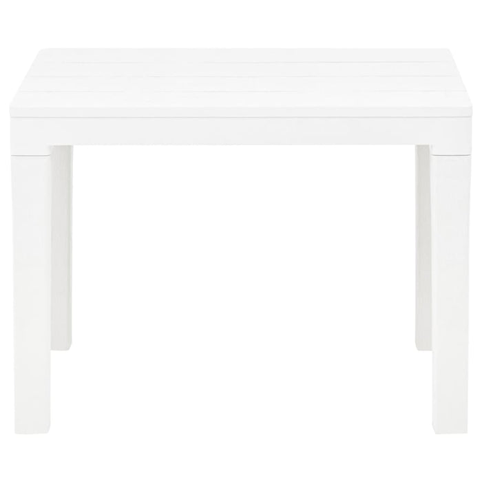 Gartentisch mit 2 Bänken Kunststoff Weiß