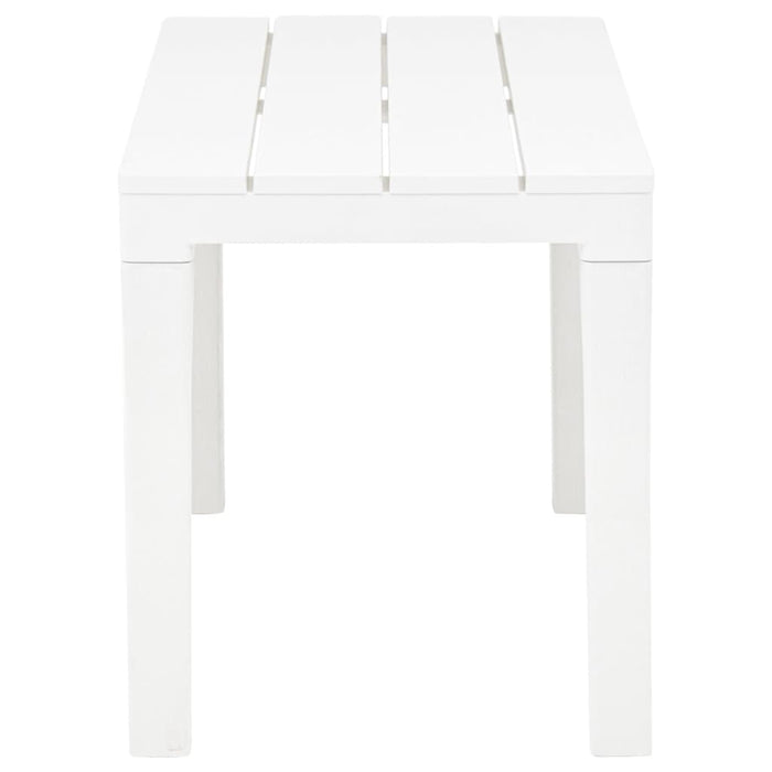 Gartentisch mit 2 Bänken Kunststoff Weiß