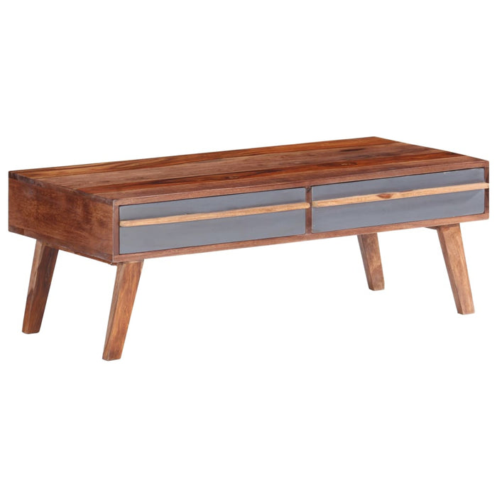 Coffee table gray 110x50x40 cm solid rosewood