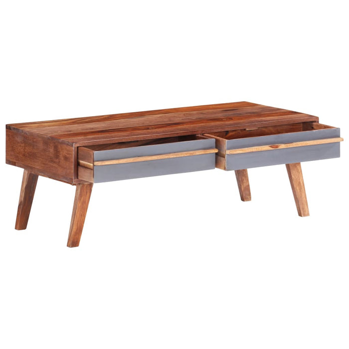 Coffee table gray 110x50x40 cm solid rosewood