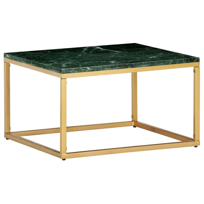 Coffee table green 60×60×35 cm real stone in marble look
