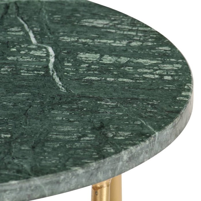 Coffee table green 40×40×40 cm real stone in marble look