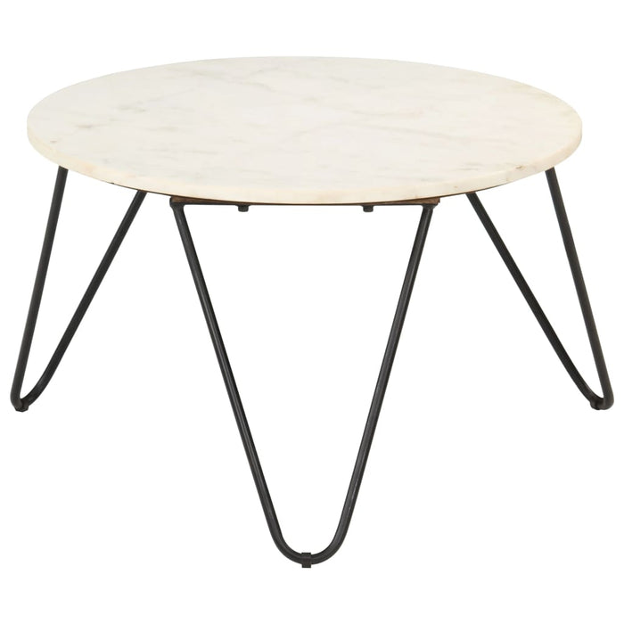 Couchtisch Weiß 65x65x42 cm Echtstein in Marmoroptik