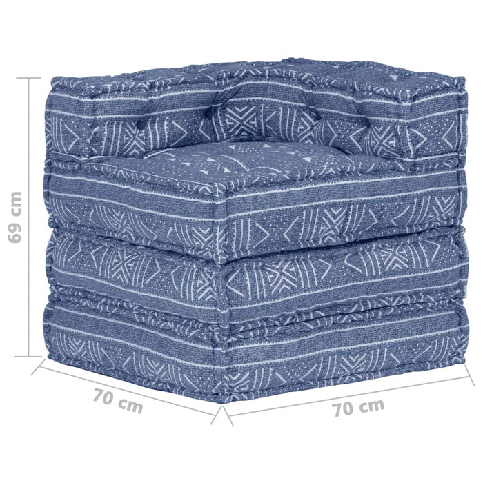 Modularer Pouf Indigo Stoff