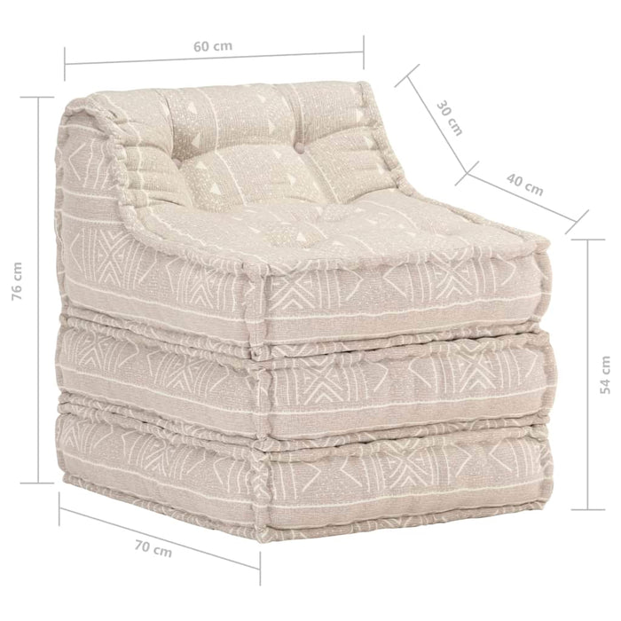 Modularer Pouf Beige Stoff